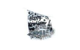 Happy New Year Decoration Kit Silver (125 Pieces)